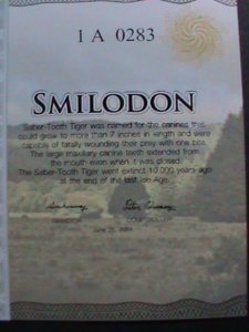 ​AFRICA-SMILODON-2 ICE DOLLARS POLYMER PICTORIAL NOTE-UNC- VERY FINE LAST ONE