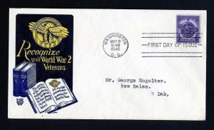 # 940 First Day Cover addressed with Bi-Color Craft cachet - 5-9-1946 - # 1