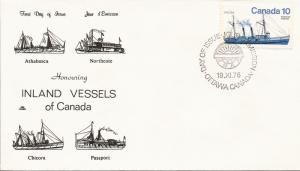 1976 Canada (NR) FDC - Sc 700-3 - Inland Vessels - set of 4
