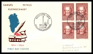 Greenland 64 Block of Four Pencil FDC