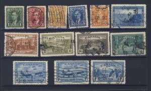 13x Canada OHMS Perf In Stamps; George VI & Air Mail Guide Value = $57.00