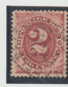 US Scott#J22 VF-XF 1891s 2c Postage Due with A SON Town Cancelation