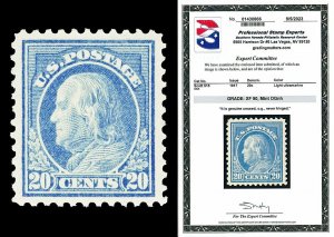 Scott 515 1917 20c Ultramarine Franklin Issue Mint Graded XF 90 NH with PSE CERT