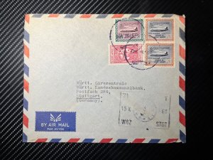 1961 Saudi Arabia Airmail Cover Djeddah to Stuttgart Germany Netherlands Trading