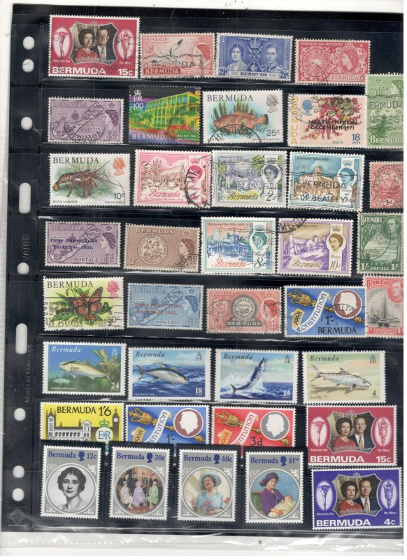 BERMUDA COLLECTION ON STOCK SHEETS, BOTH MINT/USED