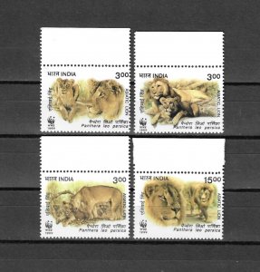 INDIA 1999 WWF SG 1867/70 MNH