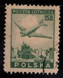 Poland Scott C17 Used  aermail stamp