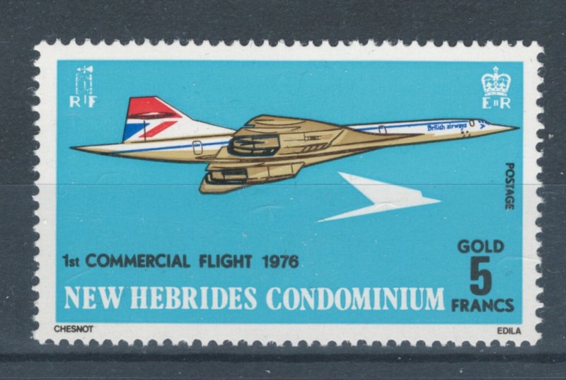 British New Hebrides 1976 1st Commerical Flight of SST Scott # 204 MNH NG