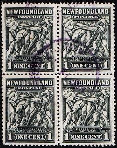 Newfoundland. 1932 1c(Block of 4)  S.G.276 Fine Used