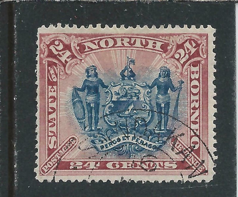 NORTH BORNEO 1894 24c BLUE & ROSE-LAKE FU SG 79 CAT £85