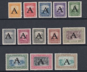 Colombia 1950 AVIANCA Large ‘A’ Overprint Complete Set LM Mint. Scott C186-C198