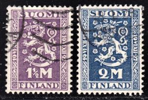 Finland Scott 141-142  complete set  VF used.