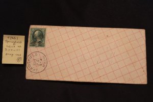 Scott US 158 (or  184) on cover Springfield MA (fancy) to Enfield MA (#84)