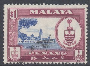 Malaya Penang Scott 64 - SG63, 1960 Elizabeth II $1 used