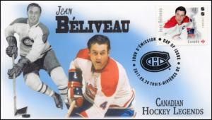 CA17-022, 2017, Hockey Legends, Jean Beliveau, Day of Issue, FDC