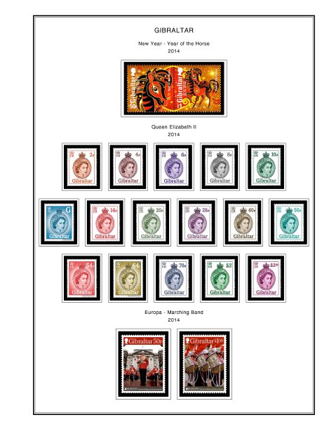 COLOR PRINTED GIBRALTAR 2011-2020 STAMP ALBUM PAGES (71 illustrated pages)