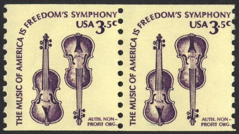 SC#1813 3.5¢ Weaver Violins Coil Pair: Dull Gum (1980) MNH