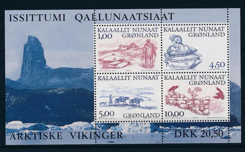 [29299] Greenland 2001 Animals Vikings Birds Horses Seal Mice MNH Sheet