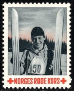 Vintage Norway Poster Stamp  Norwegian Red Cross MNH