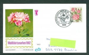 Germany, Berlin.1982. FDC. Welfare. Adr: Berlin DDR. Roses. Sc# B 600.
