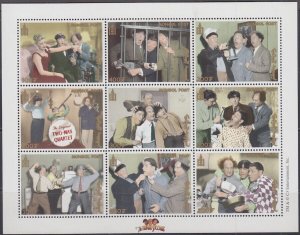 MONGOLIA Sc # 2455 CPL MNH SHEET of 9 DIFF - THE THREE STOOGES