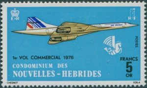 New Hebrides French 1976 SGF221 5f Concorde MNH