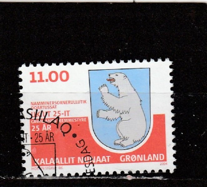 Greenland  Scott#  425  Used  (2004 Home Rule, 25th Anniversary)