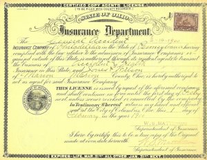 JASTAMPS: 1898  US SCOTT R168 Battleship 10 CENT USED ATTACHED TO DOCUMENT