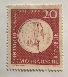 Germany DDR 1961 Scott 572 used - 20pf,   Franz Liszt