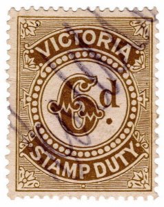 (I.B) Australia - Victoria Revenue : Stamp Duty 6d (1904)