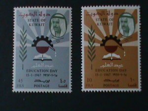 ​KUWAIT-1967 SC#348-9  EDUCATION DAY -MNH -57 YEARS OLD VERY FINE LAST ONE