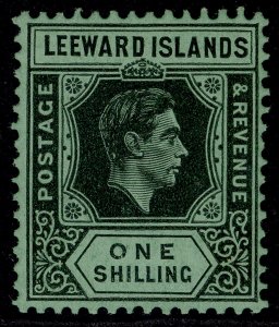 LEEWARD ISLANDS GVI SG110, 1s black/emerald, VLH MINT. Cat £18.