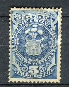 CHILE; 1890s early classic Revenue issue fine used 5c. value