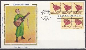 United States, Scott cat. 1613. Guitar Coils. Silk Cachet, First day cover. ^