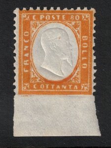 1862 Italy, # 4 I, 80 Cent Yellow Orange, Effigy Vittorio Emanuele II, MNH**