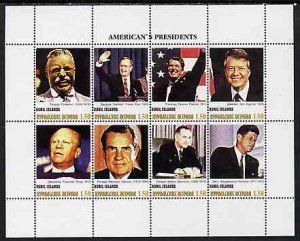 KURIL IS - 1999 - US Presidents #5-Perf 8v Sheet-Mint Never Hinged-Private Issue