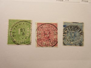 German States WURTTEMBERG Scott 47, 49, 50 USED Lot11.2 Cat $21.50