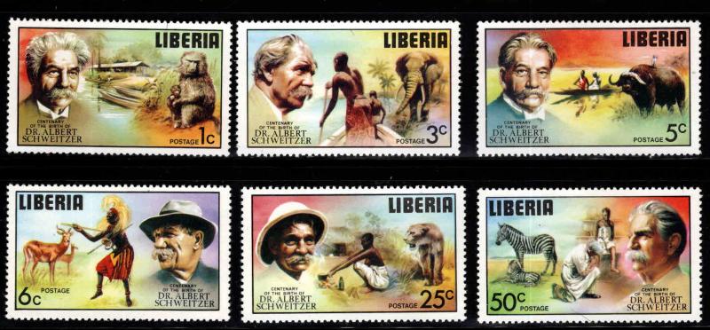 LIBERIA Scott 709-714 MNH** Dr. Albert Schweitzer stamp set