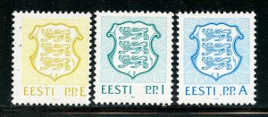 Estonia, # 211-13, Mint Never Hinge. CV $ 3.00