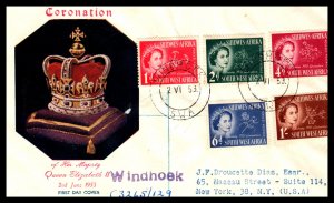 South West Africa 244-248 Typed FDC