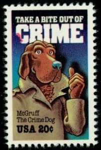 1984 20c Crime Prevention, McGruff, Bite out Crime Dog Scott 2102 Mint F/VF NH