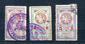 Lithuania/Lietuva  1923 Konsularino Consular Used Barefoot catalog #3-5 8062