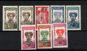 Gabon Sc 112-9 MLH Set of 1925-27 - Overprints - HJ06