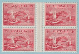 AUSTRALIA 133 GUTTER PAIR BLOCK OF 4  MINT HINGED OG * VERY FINE! - P487