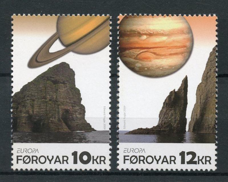 Faroes Faroe Islands 2009 MNH Astronomy Europa Saturn 2v Set Space Stamps