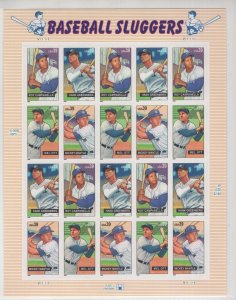 Scott 4080 - 4083 - Baseball Sluggers. Sheet of 20. MNH. OG.  #02 4080sh20