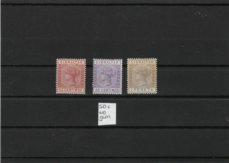 gibraltar spainish currency mounted mint stamps ref r10243