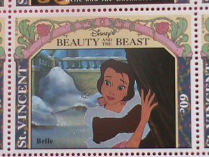 ST.VINCENT STAMP: 1992 SC#1774 DISNEY CARTOON- BEAUTY AND THE BEAST-MNH SHEET