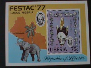 LIBERIA-1977-SC#C215 FESTAC'77 2ND WORLD BLACK FESTIVALS-LAGOS-MNH S/S -VF