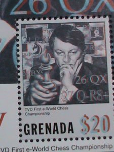 GRENADA STAMP-SC# 3385-KARPOV-1ST e WORLD CHESS CHAMPIONSHIP -MNH-S/S SHEET VF